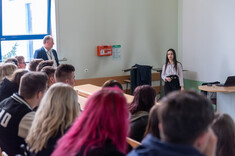 Aleksandra Pacana i dr inż. Marek Magniszewski podczas prezentacji, fot. A. Surowiec