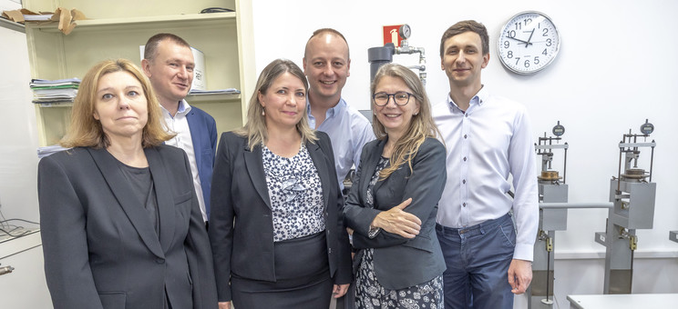 From the left: A. Sikora, BEng, Arch, PhD, G. Oleniacz, BEng, PhD, W. Kokoszka, BEng, PhD, A. Duda, BEng, PhD, I. Skrzypczak, Assoc. Prof., D. Ożóg, MSc, BEng.