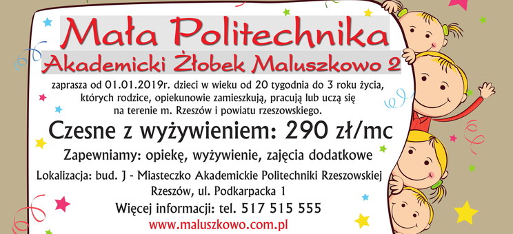 Nowy oddział Akademickiego Żłobka Maluszkowo na Politechnice Rzeszowskiej