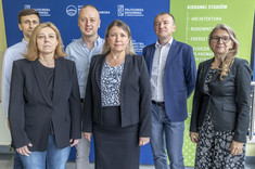 From the left: D. Ożóg, MSc, BEng, A. Duda, BEng, PhD, W. Kokoszka, BEng, PhD, G. Oleniacz, BEng, PhD, I. Skrzypczak, Assoc. Prof.