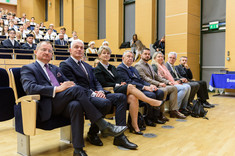 Od lewej: W. Szumny, dr inż. A. Kasprzyk, M. Rauch, prof. M. Grzegorzewski, M. Pilecki, K. Aleksy, M. Gärtner, ks. K. Winiarski,