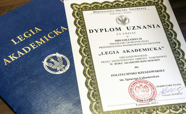 Dyplom uznania dla programu Legia Akademicka