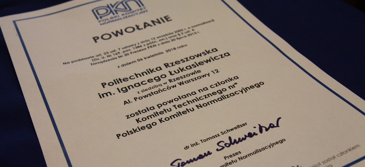 PRz została członkiem kolejnego Komitetu Technicznego w Polskim Komitecie Normalizacyjnym